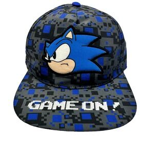 Youth Kids Sonic the Hedgehog Snapback Baseball Hat Sega 2021 Game On Gray Blue